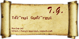 Tényi Györgyi névjegykártya